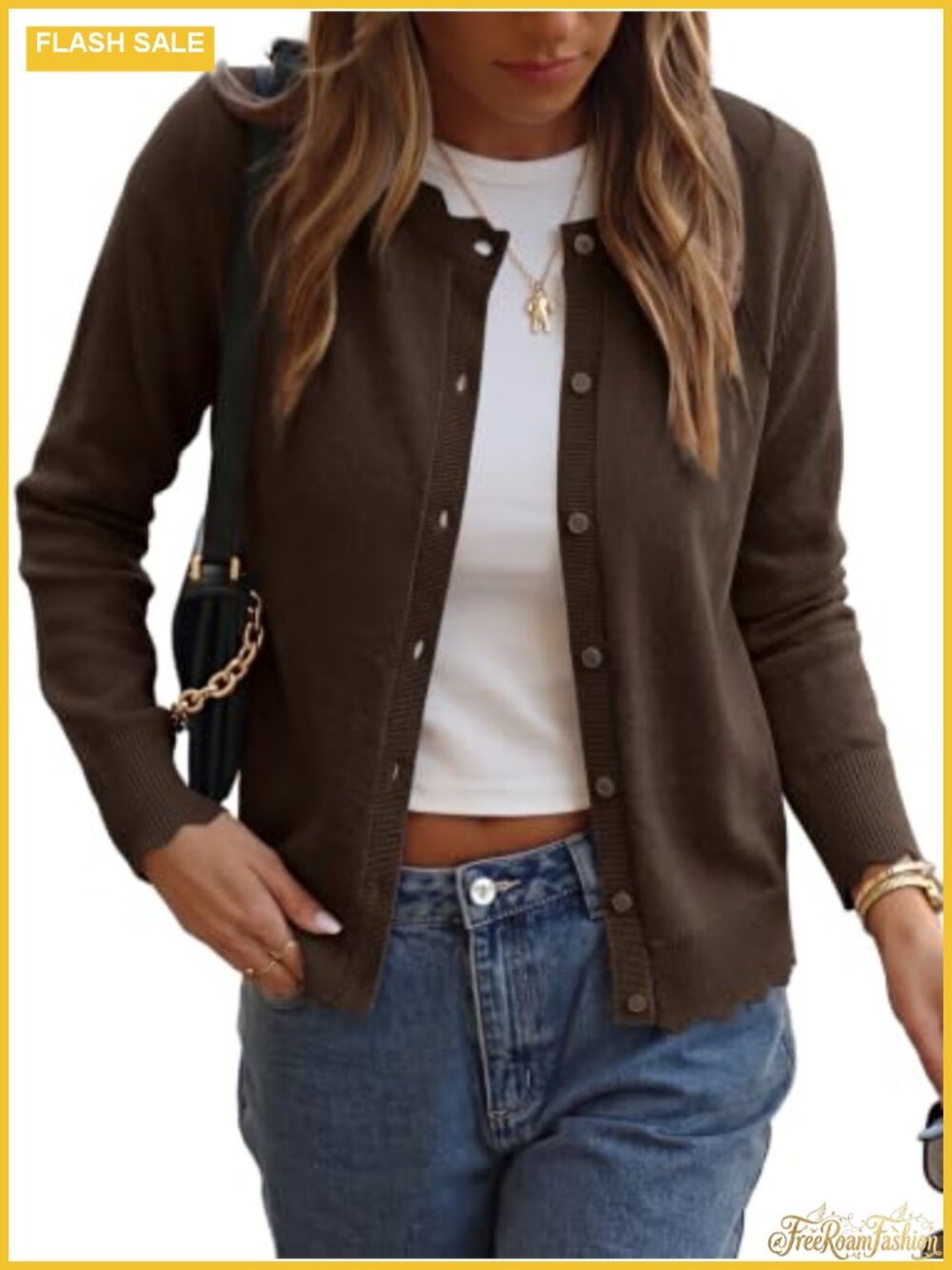 ANRABESS Women Lightweight Button Down Cardigan Sweaters